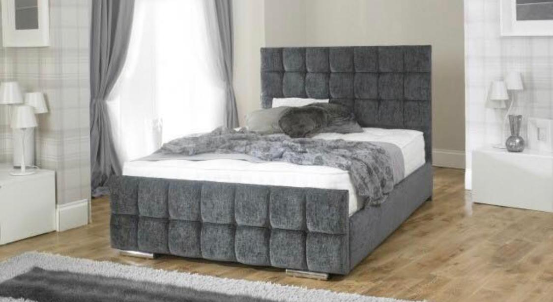 Florida Cube Headboard Bed Set with Mattress